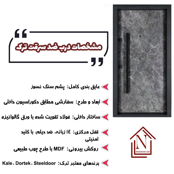 مشخصات درب ضد سرقت ترک